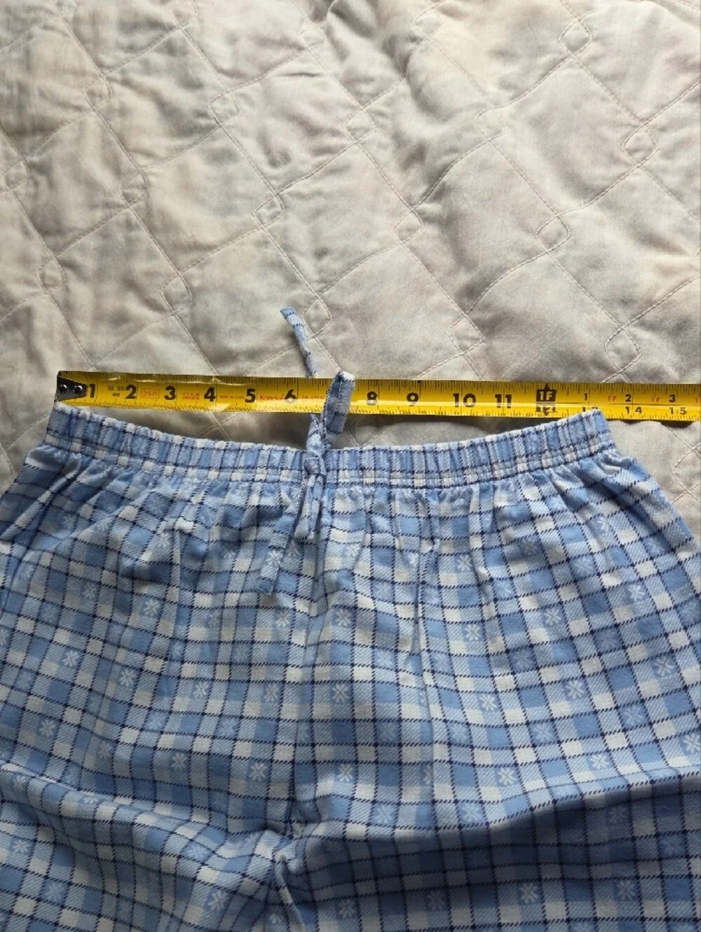 Fashion Bug Blue  Top and Plaid Pant Sleep Set Large